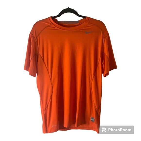 Nike Pro Combat Dry Fit Shirt, Orange ,Sz. Men's Large - Picture 1 of 8